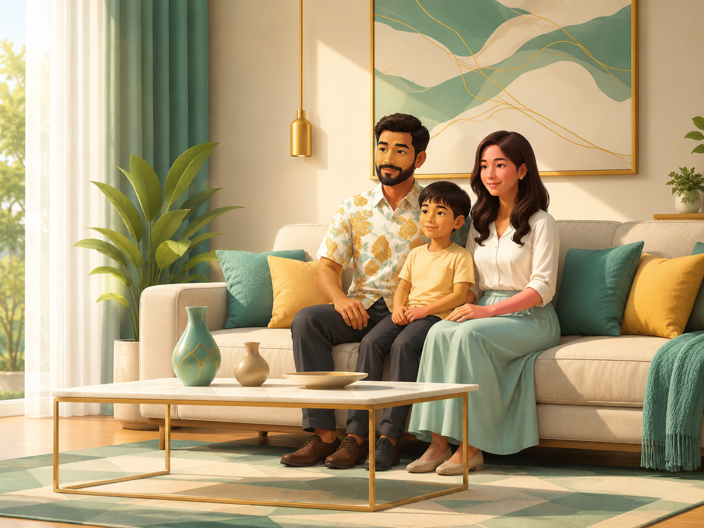 TenangKita family illustration